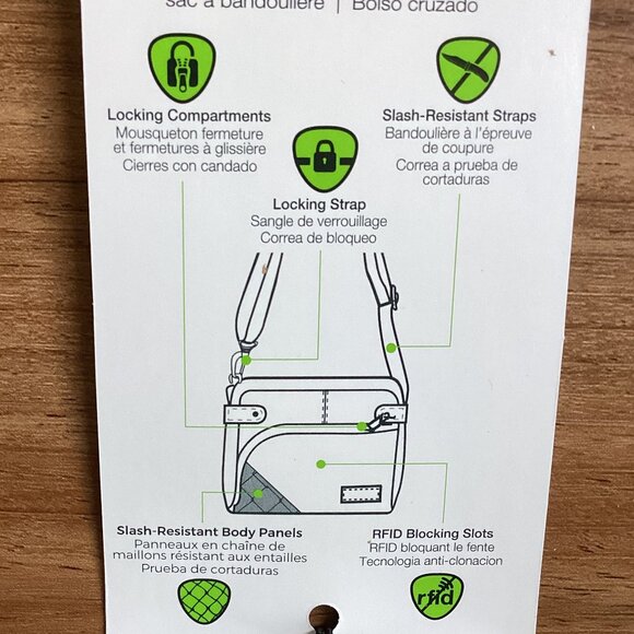 Travelon Anti-Theft Crossbody Bag, Canvas, Locking Compartments and Strap, RFID - Picture 8 of 9